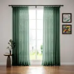 Canvas Linen Blackout Curtains Heavyweight Elegant Custom Drapes | Pleated