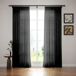 Canvas Linen Blackout Curtains Heavyweight Elegant Custom Drapes | Pleated