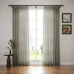 Canvas Linen Blackout Curtains Heavyweight Elegant Custom Drapes | Pleated